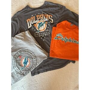 Lot‎ of 3 NFL Miami Dolphins Bundle Graphic Tshirts  Adult Large Tua Achane
